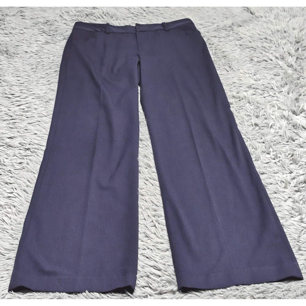 Lauren Ralph Lauren Dress Pants Women 6 Jacie Wide Leg Mid Rise Navy Blue
